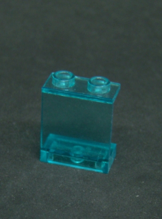 Lego panel 1x2x2 - bez podpěr - průhledný světle modrý