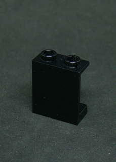 Lego panel 1x2x2 - bez podpěr - černý