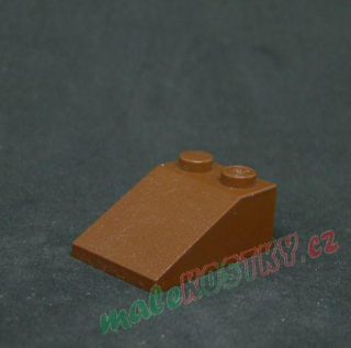 Lego šikmá kostka 33° 3x2 hnědá - reddish brown