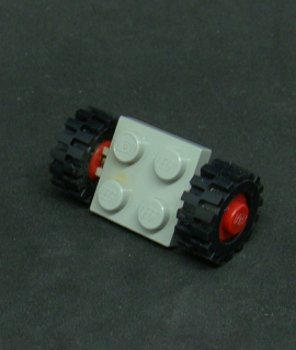 Lego náprava s koly 2x2 - světle šedá - light gray