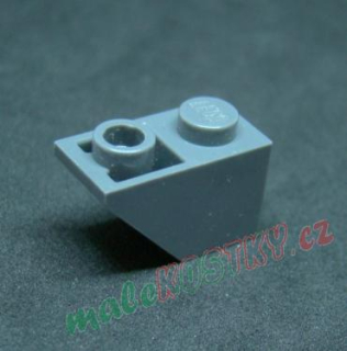 Lego šikmá kostka inverted 45 2x1 tmavě šedá - dark bluish gray