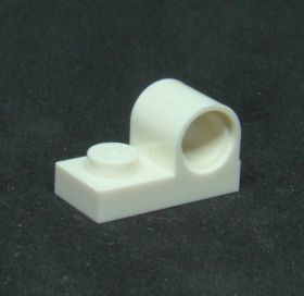 Lego destička speciální s otvorem 1x2 - bílá