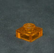 Lego destička 1x1 průhledná oranžová