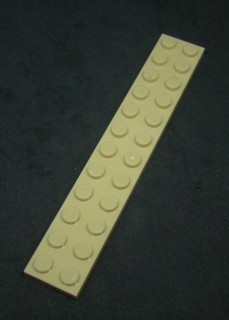 Lego destička 2x12 béžová
