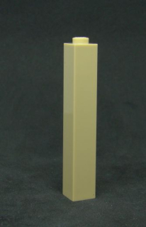 Lego kostka vysoká 1x1x5 - béžová