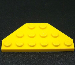 Lego destička zkosená 3x6 - žlutá