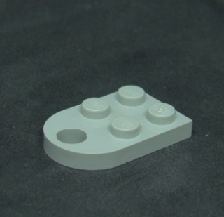 Lego destička speciální půlkulatá 3x2 -světle šedá - light gray