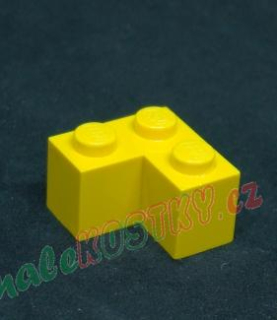 Lego kostička rohová 2x2 žlutá