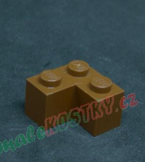 Lego kostička rohová 2x2 hnědá - reddish brown