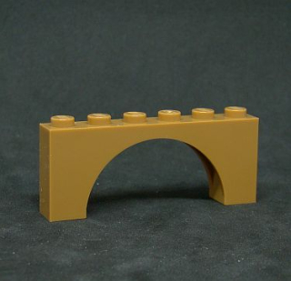 Lego most oblouk  1x6 - medium nougat 