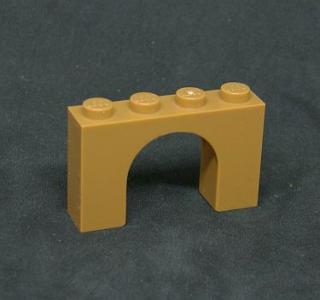 Lego most oblouk  1 x 4 x 2  - medium nougat 