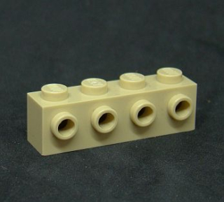 Lego kostička speciální 1x4 s nopy - béžová