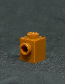 Lego kostička 1x1 s nopem na jedné straně - tmavě oranžová