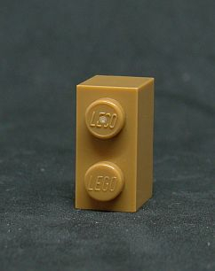 Lego kostička 1x2 medium nougat 