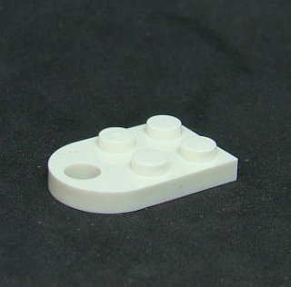 Lego destička speciální půlkulatá 3x2 - bílá