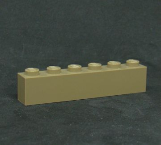 Lego kostička 1x6 medium nougat