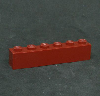Lego kostička 1x6 tmavě červená