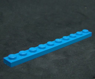 Lego destička 1x10 tmavě azurová