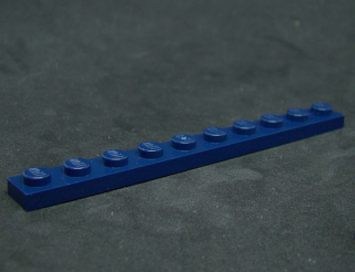 Lego destička 1x10 tmavě modrá