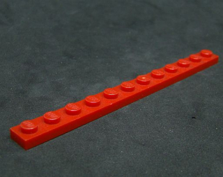Lego destička 1x12 červená