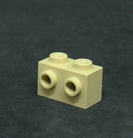 Lego kostička speciální 1x2 s nopy - béžová