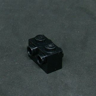 Lego kostička speciální s výstupky na obou stranách - černá