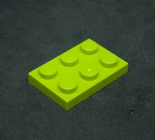 Lego destička 2x3 světle zelená - lime