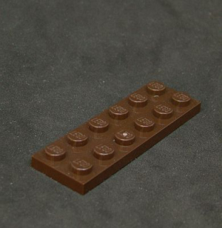 Lego destička 2x6 tmavě hnědá