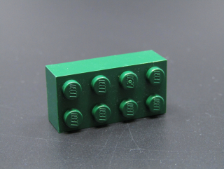 Lego®kostka 2x4 - tmavě zelená