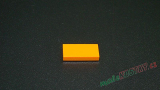 Lego destička hladká 1x2 oranžová