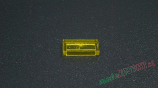 Lego destička hladká 1x2 průhledná žlutá