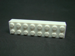 Lego kostička 2x10 bílá