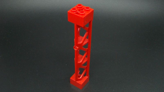 Lego podpěra 2 x 2 x 10 - červená