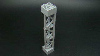 Lego podpěra 2 x 2 x 10 - světle šedá - light bluish gray