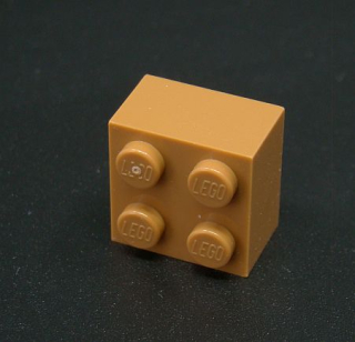 Lego kostička 2x2 medium nougat