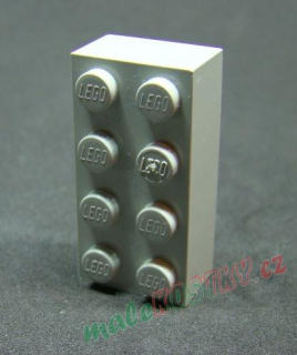 Lego kostička 2x4 světle šedá - light gray