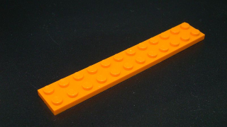 Lego destička 2x12 oranžová
