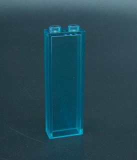 Lego kostka vysoká 1x2x5 - průhledná světle modrá