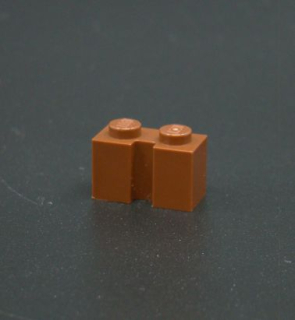 Lego kostička speciální s drážkou 1x2 - hnědá - reddish brown