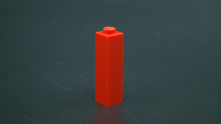 Lego kostka vysoká 1x1x3 - červená