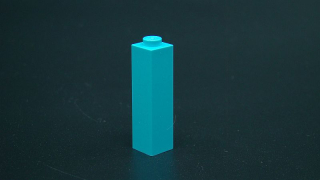 Lego kostka vysoká 1x1x3 - středně azurová