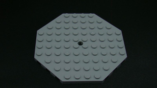 Lego destička 10x10 osmiúhelník - světle šedý - light bluish gray