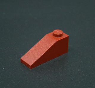 Lego šikmá kostka 33° 3x1 tmavě červená