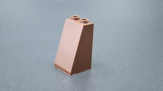 Lego kostička šikmá 75° 2x2x3 - hnědá - reddish brown