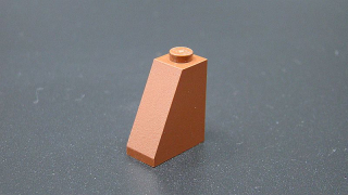 Lego kostička šikmá 65° 2 x 1 x 2 - hnědá - reddish brown