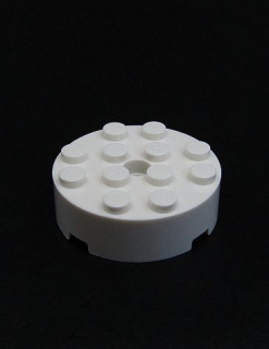 Lego kostička kulatá 4x4 - bílá
