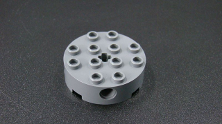 Lego kostička kulatá s otvory 4x4 - tmavě šedá - dark bluish gray