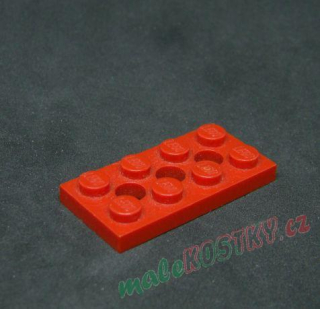 Lego Technic destička s otvory 2x4 červená