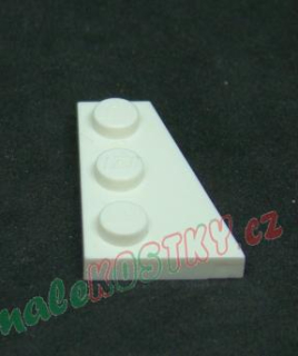 Lego destička klín 3x2 pravá bílá