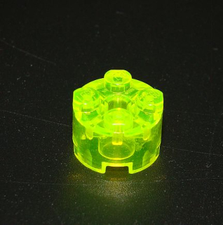 Lego kostička kulatá 2x2 průhledná neon žlutá